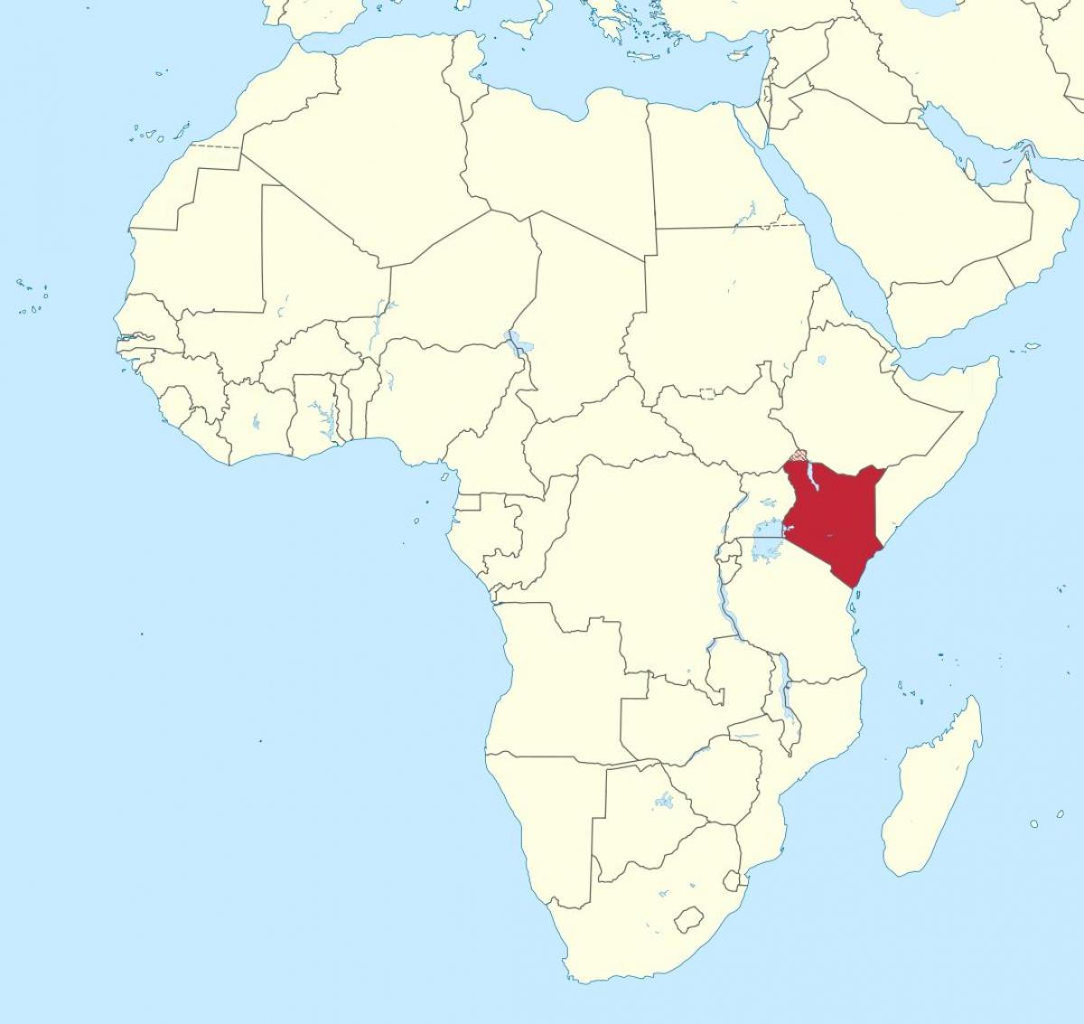 žemėlapis afrikos rodo Kenija