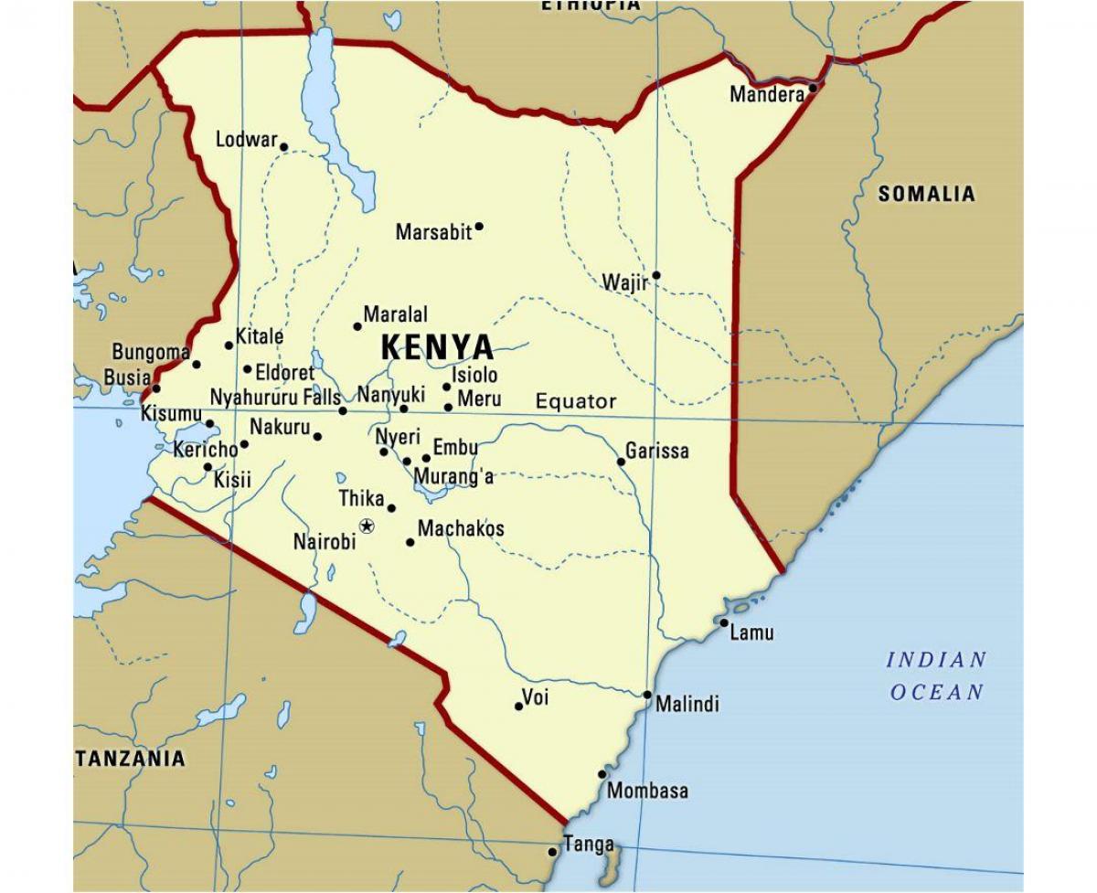 pusiaujo Kenijoje žemėlapyje
