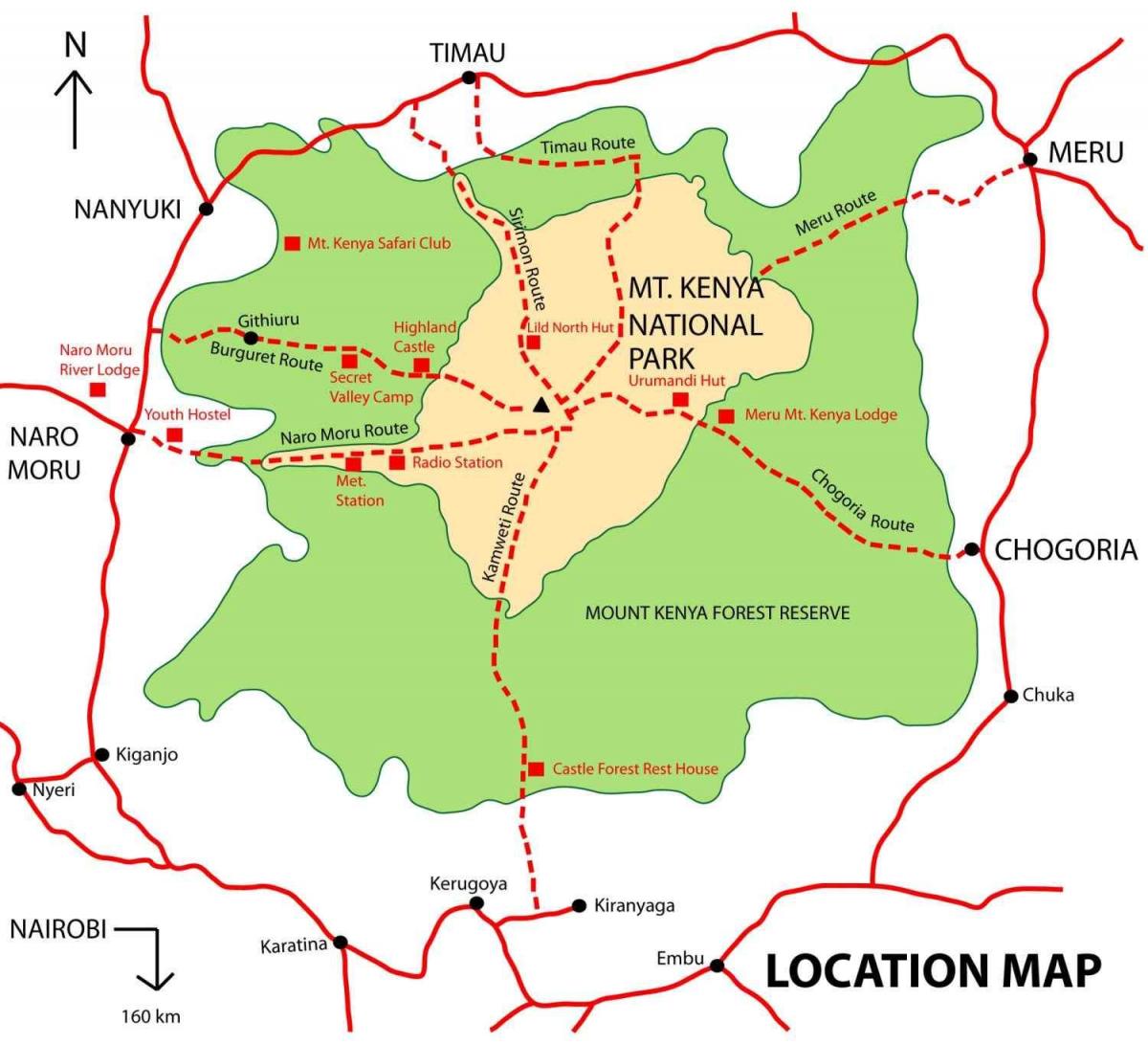 žemėlapis mount Kenya