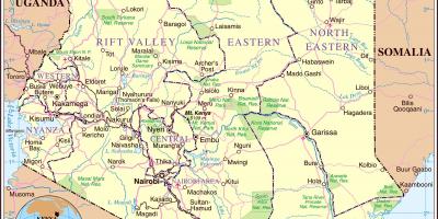 Kenija detalų kelių žemėlapį