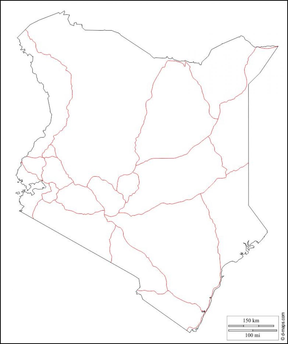 Kenija tuščią žemėlapyje