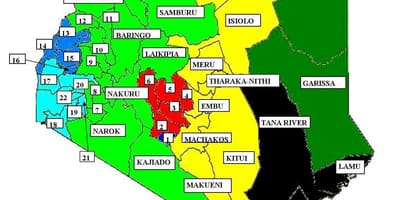 Žemėlapis kisumu, Kenija