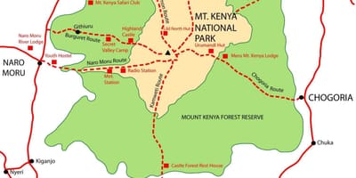 Žemėlapis mount Kenya