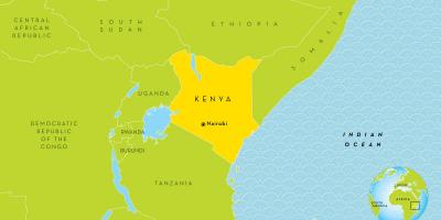 Nairobi, Kenija žemėlapyje