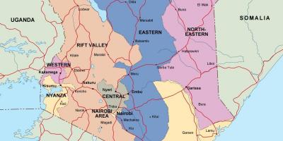 Žemėlapis politinį žemėlapį Kenija